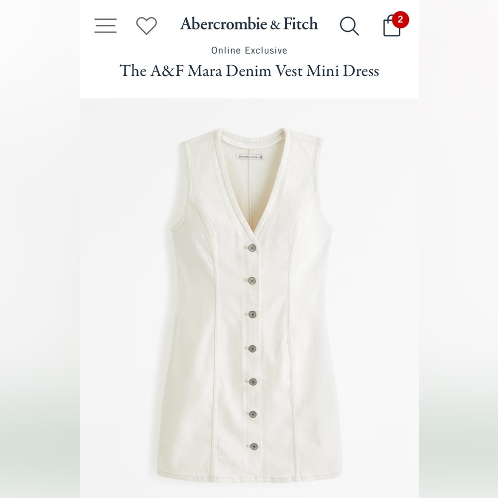 Large Abercrombie Mara White Denim Mini Dress